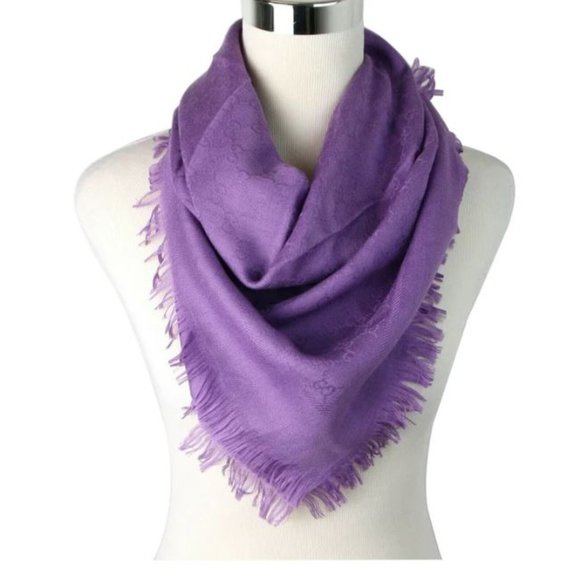 NWT Gucci stole 508027 light purple system GG pattern muffler shawl/ scarf - Picture 1 of 7
